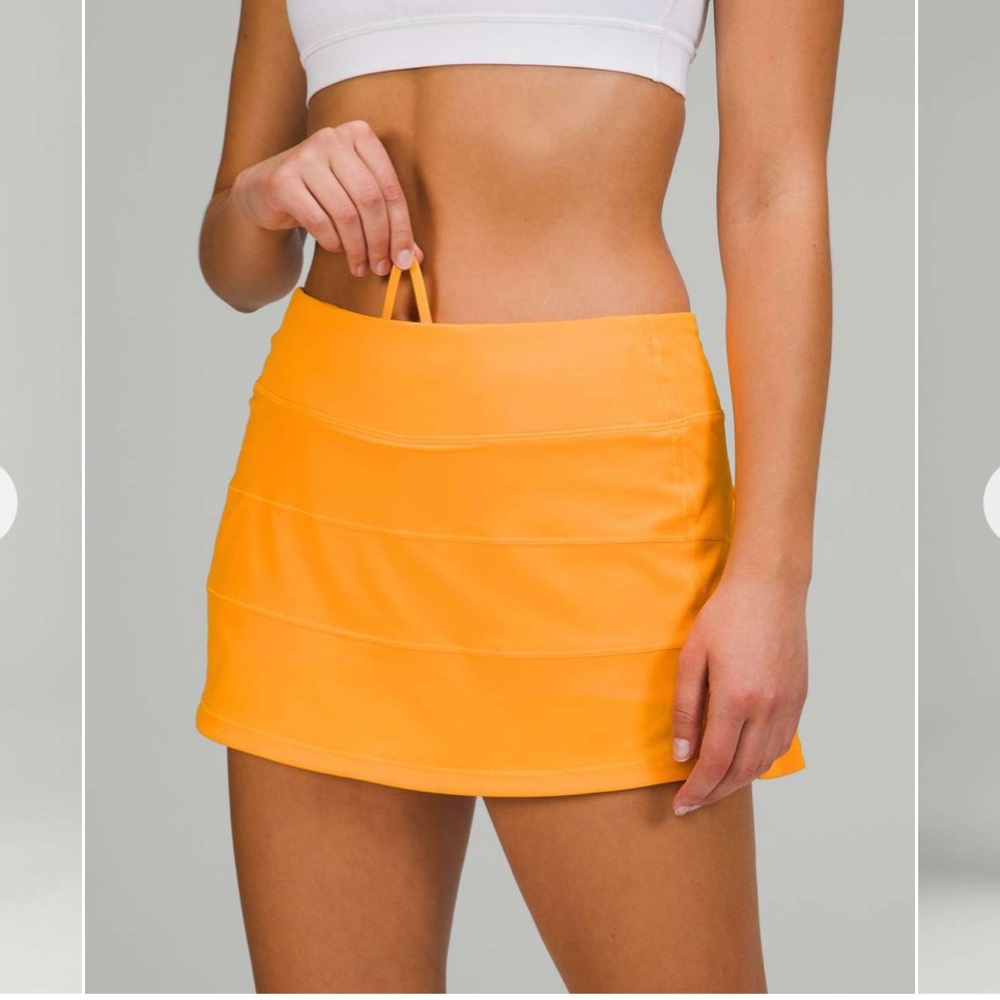 Lululemon Pace Rival Mid-Rise Skirt in Clementine Sz 4🍊